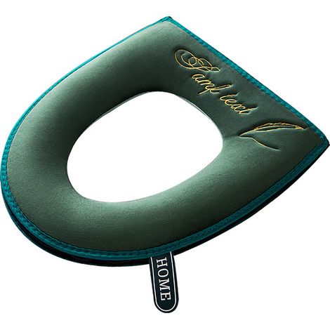 Housses de siège de toilette souples avec poignée - Coussin doux et épais - Lavable - S'adapte à tous les sièges de toilette ovales , fermeture éclair