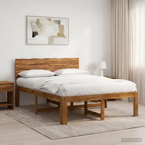 vidaXL Cama doble con cabecero ROSTOCK Natural 135 x 190 cm (1/5)