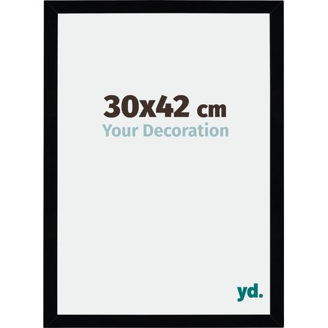 Your Decoration - 30x42 cm - Cadres Photo en MDF Avec Verre acrylique - Anti-Reflet - Excellente Qualité - Noir Brillant - Cadre Decoration Murale - Mura.