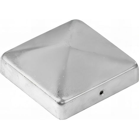 Chapeau de poteau pyramidal zingué à visser - 90 x 90 mm