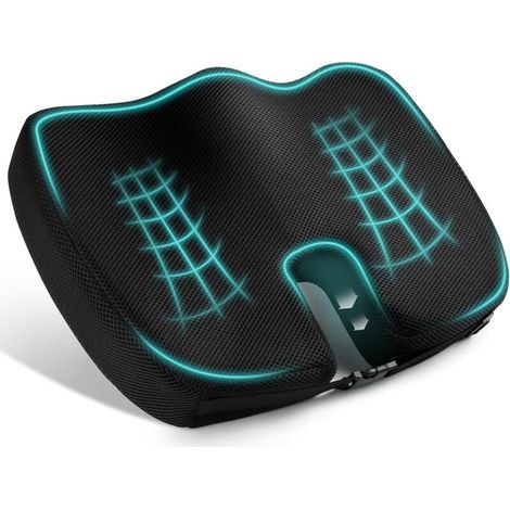 Coussin de Chaises en Mousse à Mémoire - Coussin Coccyx Ergonomique,Antidérapant Réglable,pour Soulager Douleurs au Dos, Aux Hanches (1/4)