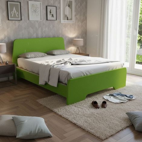Letto matrimoniale 160x200 con testata sagomata - Dormiose - Verde mela