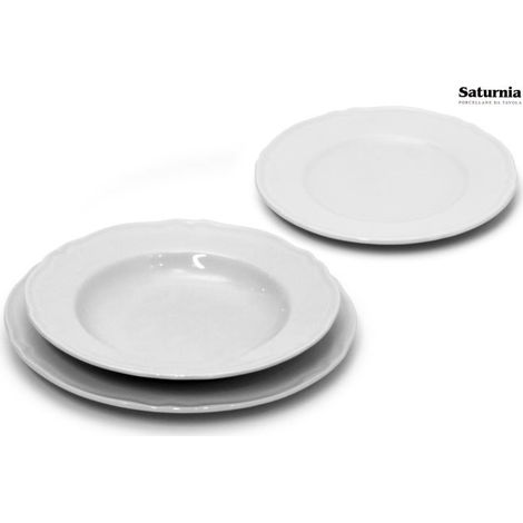 Saturnia Piatto Piano D 21 Cm H 2 Cm Porcellana Praga Bianco