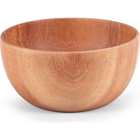 Handgefertigte runde Schale aus massivem Naturholz, Essschale, hochwertiges Küchenutensil aus Holz, 10 x 6 cm (1/5)