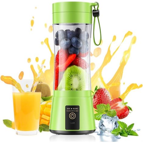 Extracteur de jus électrique - Blender - Blender portable - Gobelet à jus - Blender portable - ABS - Vert (1/5)