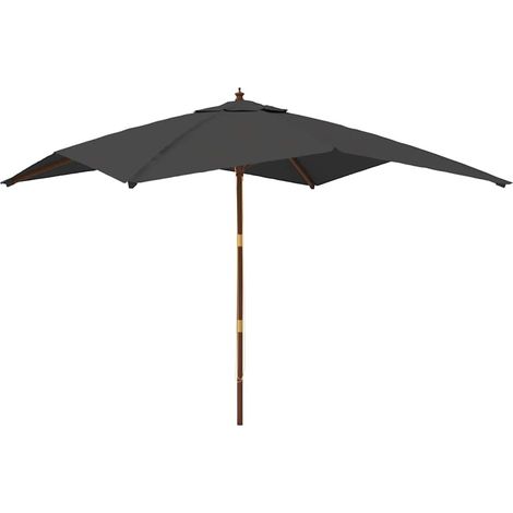 Ombrellone Parasole Giardino con Palo in Legno Antracite 300x300x273 cm (1/5)