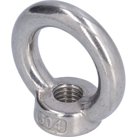 Écrou à œil de Levage Écrou de Levage fileté en Acier Inoxydable 10 Pièces Filetage de Précision Surface Polie Fixation en Forme d'anneau pour Grues Ports Machines Forestières Équipement (Msh) (1/5)