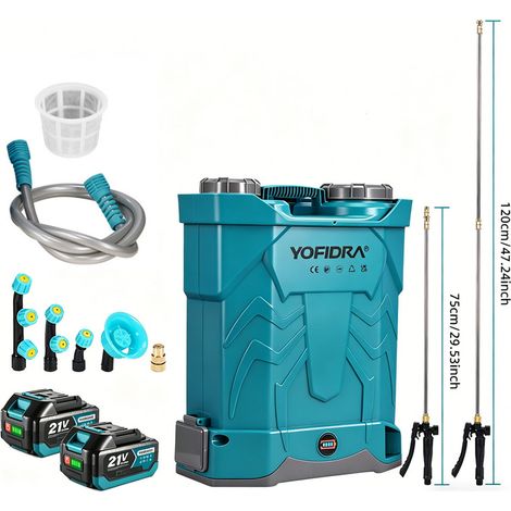 Pulvérisateur electrique a dos 20L ,80psi pulverisateur batterie,avec Lance Télescopique 120cm, 5 buses et deux batteries 4.0Ah,pour jardin/toiture/arbres fruitiers (1/5)