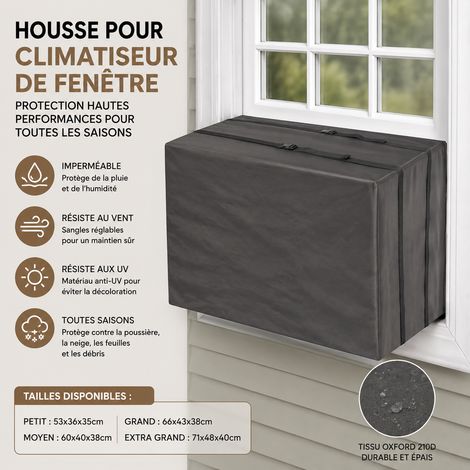 Housse de protection pour climatiseur de fenêtre polyester 600D noir 30x33x43 cm 600d 30 33 43cm 140 g – Livraison gratuite