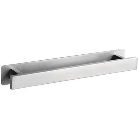 Porte-Serviettes en Acier Inoxydable Argenté sans Perçage - Installation Auto-Adhésive - Pour Salle de Bain Moderne (1/5)