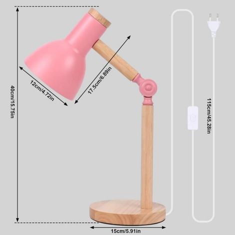 Lampe De Table - Bois Massif - Douille E27 - Design Vintage - 1 Pièce (1/4)