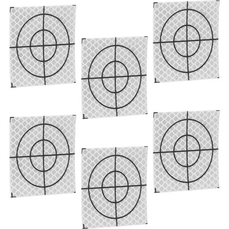 50 autocollants réfléchissants adhésifs pour stations totales, 6 x 6 cm / 2,36 x 2,36 pouces. (1/5)