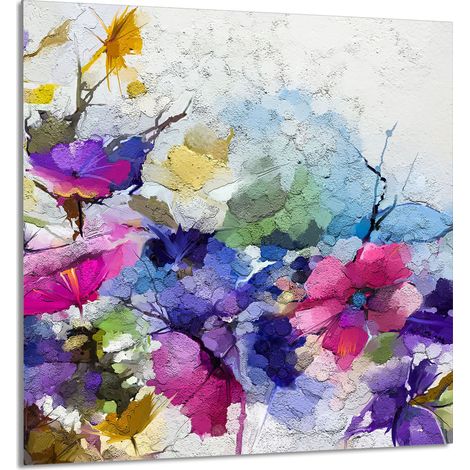 Panneau de verre POUR la cuisine 60x65 Fleurs (1/5)