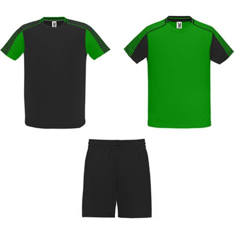 Conjunto deportivo unisex compuesto de 2 camisetas y pantalón ROLY unisex M Verde Helecho/Negro