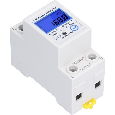 Einphasiger digitaler LCD-Stromzähler, DIN-Schienenmontage, 5 (80) A Stromverbrauchsüberwachung (1/5)