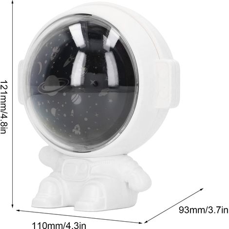 Projecteur astronaute à lumière d'étoiles, rotatif, charge USB avec fonction musique, 5 V 1 A, blanc (1/5)