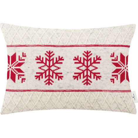 TOM TAILOR Housse de coussin décoratif WEIHNACHTSKISSEN -  40x40 cm, rouge cerise