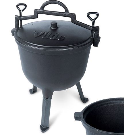 Marmite en fonte sur pieds avec couvercle - 10 litres (1/5)