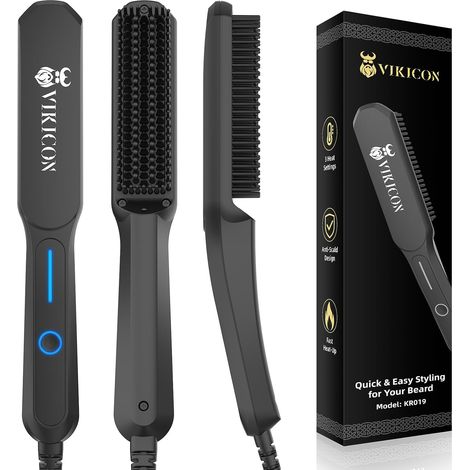 Lisseur Barbe Homme, Mini Lisseur à Ions Négatifs, 3 Températures Mini Lisseur de Cheveux, Températures Réglables, Portable et Chauffage Rapide, Convient pour Barbe et Coiffure au Quotidien (1/5)