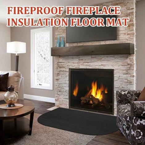 Tapis de cheminée ignifuge - - 1MM×40CM×60CM - Demi-rond - Imperméable - Résistant à l'huile - Protection du sol (1/4)