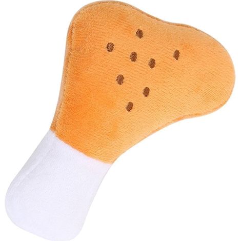 1 Jouet pour chien, forme cuisse de poulet, couineur, nettoyage des dents, éducation canine, résistance aux morsures (1/5)