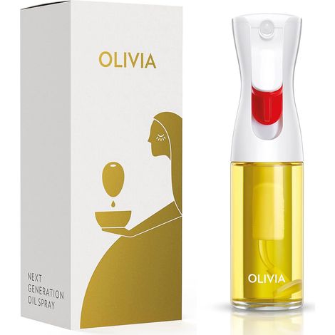 Vaporisateur d'Huile en Verre 130ml - Technologie de Pulvérisation Continue avec Contrôle des Portions - Polyvalent pour Cuisine, Salades, Barbecues, Vuisson, etc. (Logo Blanc) (1/5)