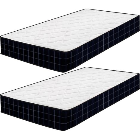 Iztoss – Lot de 2 matelas mousse à mémoire de forme 90x190cm – Épaisseur 15cm – Zones de confort adaptatives – Confort respirant pour adultes et enfants