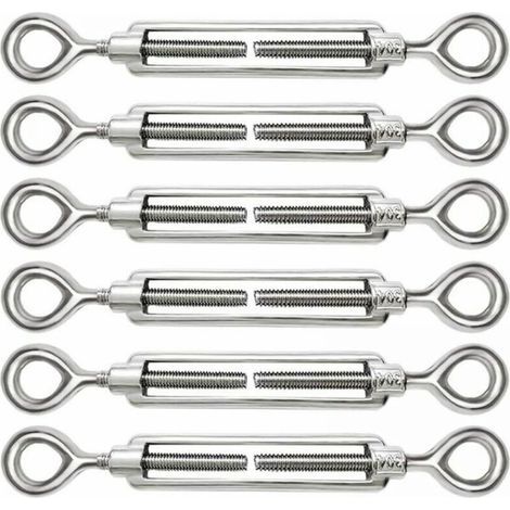 BUNTHAUS Lot de 6 tendeurs de câble réglables M5 en acier inoxydable 304, œillets et œillets pour tendeur de câble métallique, crochets et accessoires (1/5)