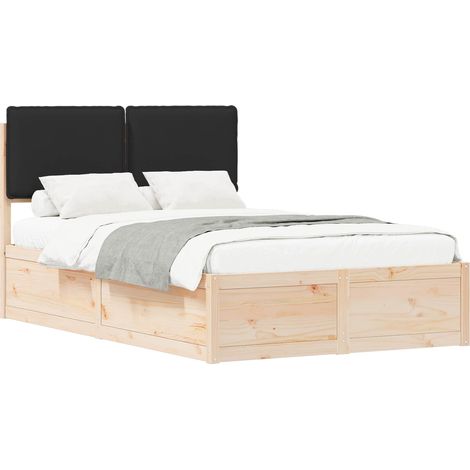 Maison Exclusive - Estructura de Cama con Cabecera Tapizada Negro