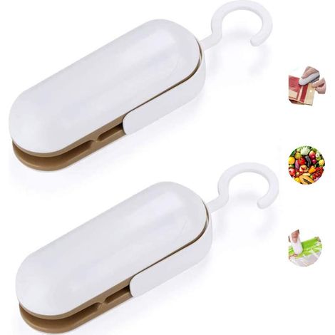 Mini Soudeuse De Sacs - 2 pcs Machine Mini d'Étanchéité pour Sceller Sac Mini-Machine à Sceller En Plastique, Stockage De Nourriture, Snack Frais (Batterie Non Incluse) (1/5)