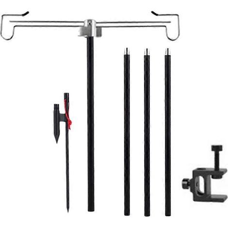 Camping lampe support avec Double Hooks aluminium Alloy pliable lampe Pole télescopique lampe extérieure support lampe (1/5)