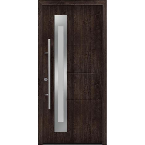 Hörmann Ecostar Haustür "ISOPRO Secur IPS 780S", night oak, 110 x 210 cm (B x H), DIN Links