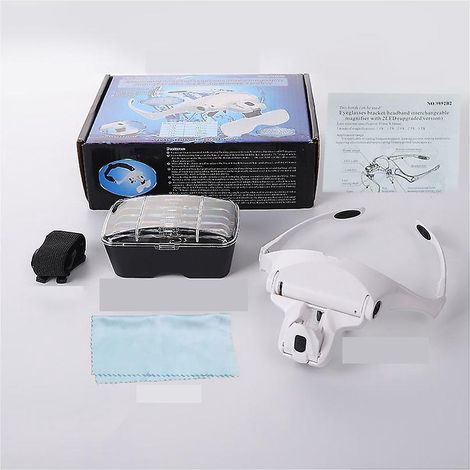 loupe Monobloc Avec Bandeau - Loupe Led Avec Zoom 1x 3,5x Mains Libres Pour Les Loisirs, La Lecture, Le Travail Rapproch, Les Travaux De Bijouter (1/5)