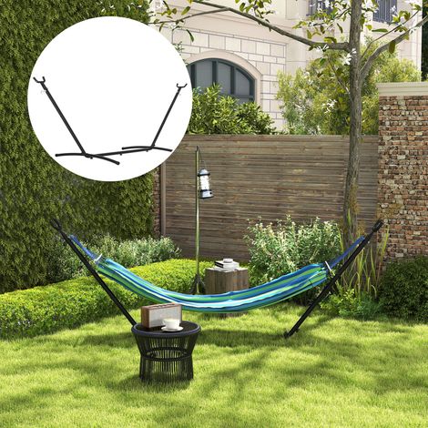 Supporto per amaca, supporto per amaca con ganci, giardino, spiaggia, metallo, 280 x 120 x 110 cm, fino a 120 kg