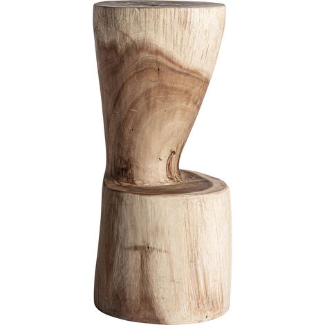 Tabouret en bois de suar marron style ethnique raffiné - Marron bois naturel suar (1/3)