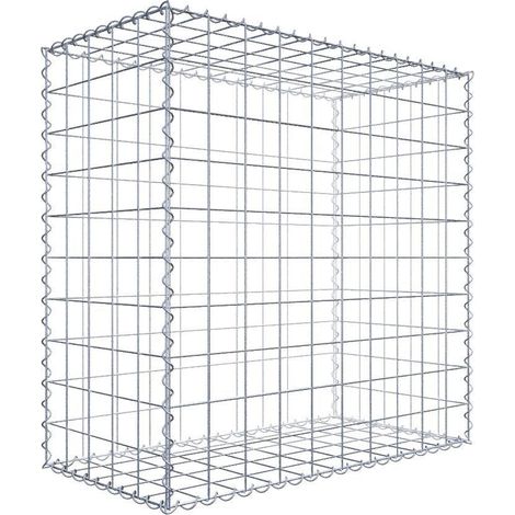 Gabion 100 cm x 100 cm x 50 cm – Mailles 10 x 10 cm – Construction en fil de fer galvanisé – Résistance à la corrosion – Montage rapide avec spirales – Gabiondeco