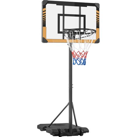 Homevive Canasta de Baloncesto para Exteriores/Interiores Tablero Portátil sobre Ruedas con Base de lastre para Niños y Adultos Altura Ajustable 226,5-256,5 cm