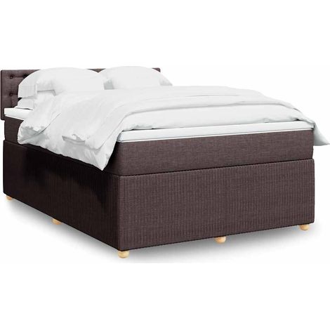 Boxspringbett mit Matratze Dunkelbraun 140x190 cm Stoff