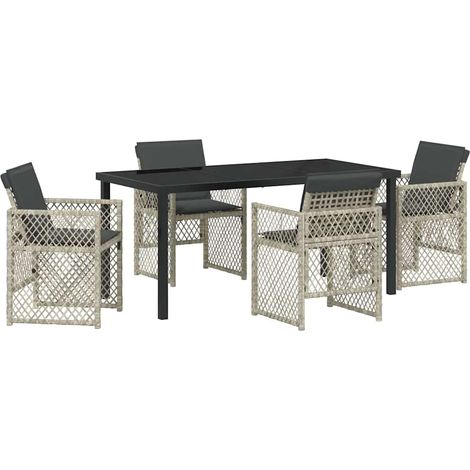 Ensemble de salle à manger pour jardin 5 pcs，Salon de jardin Gris clair CFW83114 (1/5)