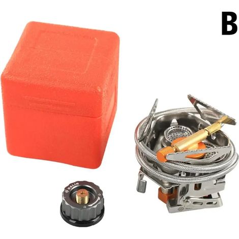 Réchaud à gaz de camping extérieur résistant au vent, en acier inoxydable, à trois brûleurs, pliable et portable, pour pique-nique et autres occasions. (1/5)