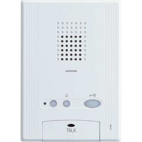 Aiphone – Poste audio mains-libres blanc – Design extra plat 3,2 cm – Fixation murale – Touche d'ouverture de porte – 200005