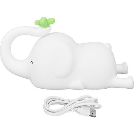 Veilleuse en silicone éléphant pour pépinière, 3 luminosité, lampe de nuit USB avec synchronisation, pour la maison, l'hôtel et le bureau (1/5)
