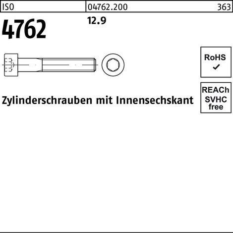 ISO 4762 Zylinderschrauben 12.9 M 6 x 18 K 500 Stk