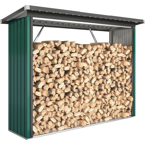 Cobertizo de madera, acero galvanizado, diseño impermeable, verde (1/5)