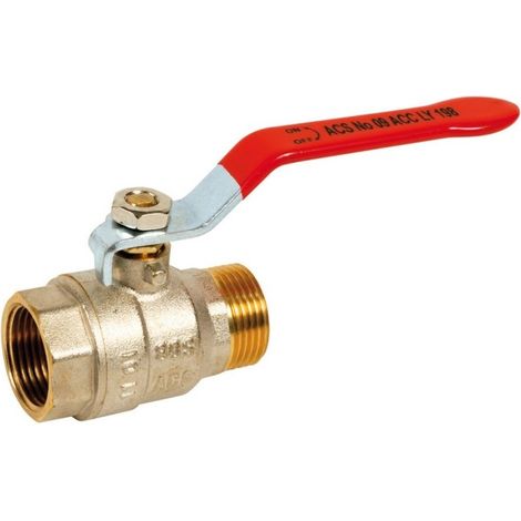 Vanne à sphère quart de tour mâle-femelle 1"1/4 poignée rouge - THERMADOR 581007