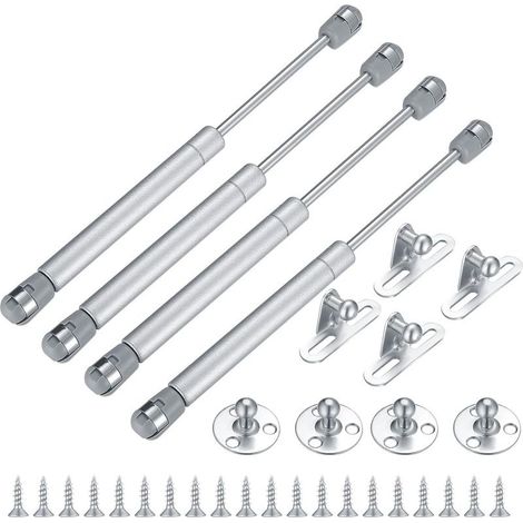 4-piece gas spring kit, gas spring strut bracket, 100N/10KG, for kitchen cabinets, wardrobes, cabinet doors, soft-close mechanisms, gas springs, dampers, hinges, flaps, and door fittings. (1/5)