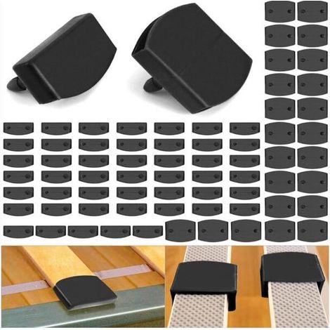 YMYNY 72 Pcs Capuchons Lattes pour Sommier, 48 x Embout de Lattes et 24 x Supports Centraux, Capuchons de Remplacement en Plastique pour Lattes 5,3 cm - 5,5 cm (5,5 cm x 9 mm l'Intérieur) (1/4)