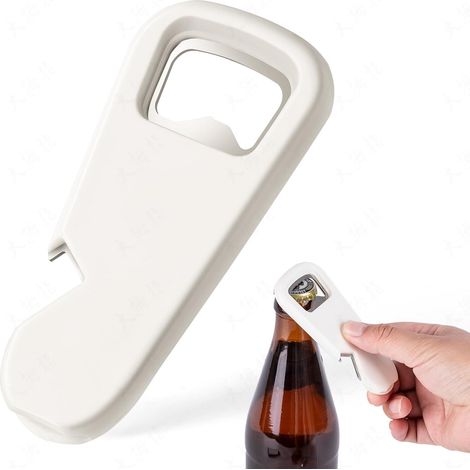 Sollbry Multifunktionaler Bierflaschenöffner: 3-in-1 magnetischer Flaschenöffner – manueller Flaschenöffner aus Edelstahl – weißer Dosenöffner zum Aufkleben auf den Kühlschrank (1/5)
