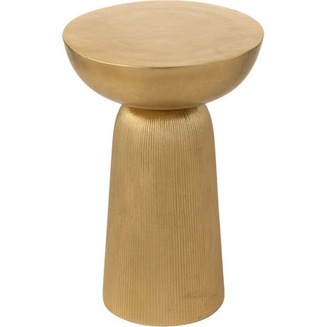 Bout de canapé rond en aluminium doré - ROSSI (1/5)
