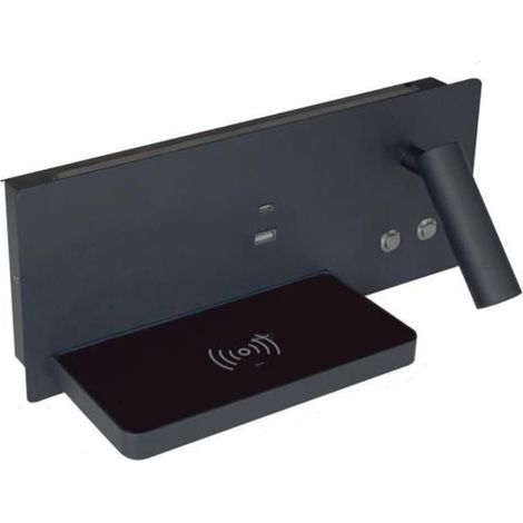 Applique Lampada Letto Parete Ricarica Wireless Nera Luce Naturale FD-27N (1/5)